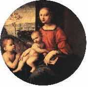 BUGIARDINI, Giuliano Virgin and Child with the Infant St John the Baptist oil on canvas